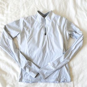 Quarter zip athletic top with built in bra